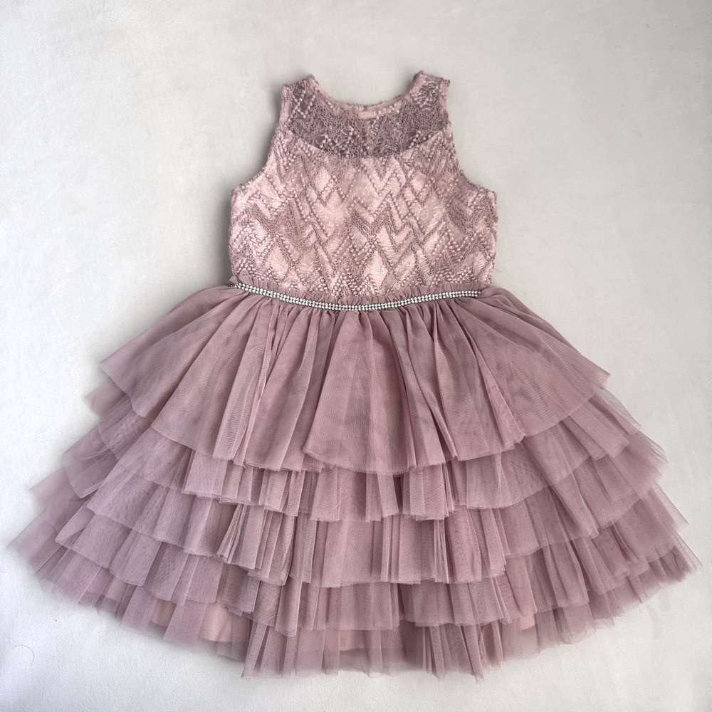 Badgley Mischka Beaded Tulle Party Dress